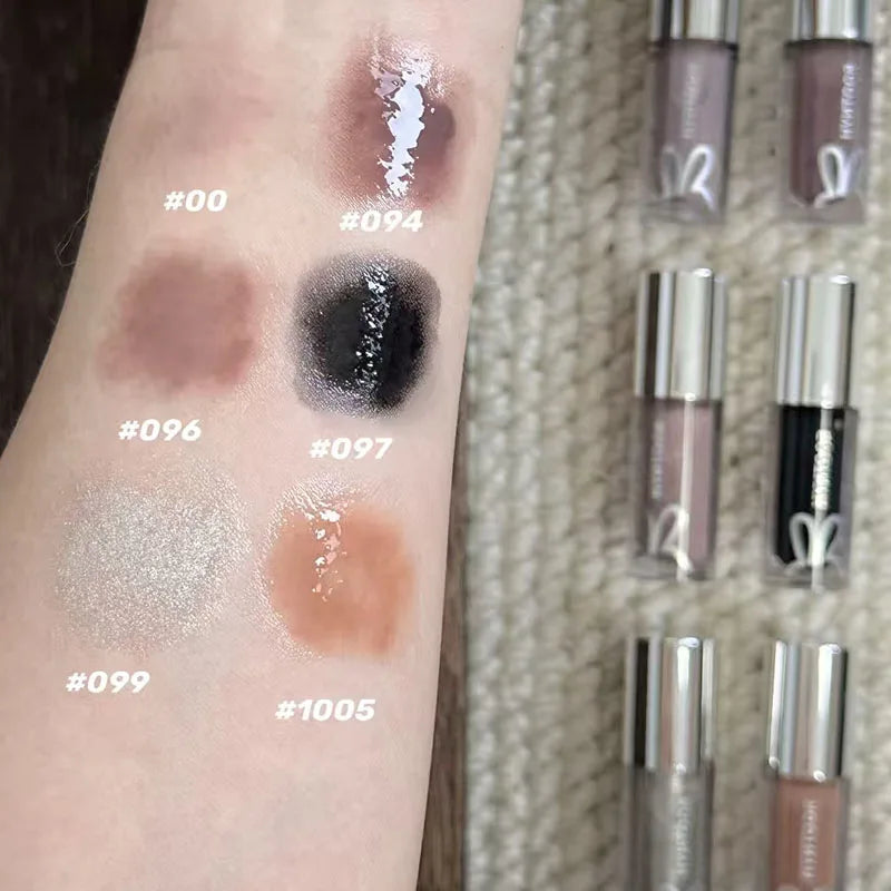 HYNTOOR Goth Lip Gloss Mirror Moist Nude Grey Black Silvery Fine Flash Low Saturation Lip Glaze Lasting Halloween Lip Makeup