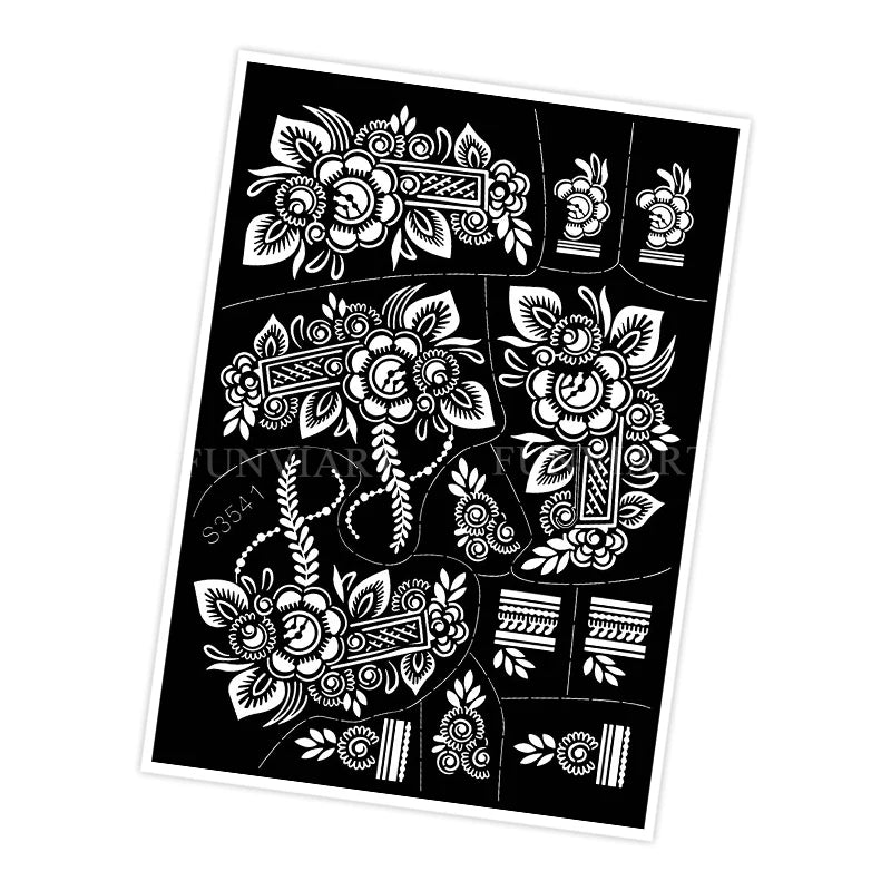 Reusable Stencil for Henna Flower Mehndi Design Tattoo Template for Women Henna Tattoo Stencil for Hand Foot Body Painting