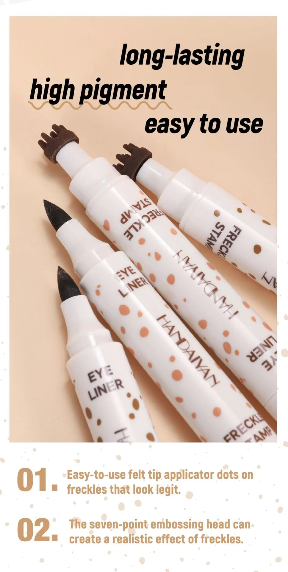 1PC Face Fake Freckles Pen Natural Waterproof Lifelike Fake Freckles Pen for Long Lasting Look Dot Spot Pen Makep Tool Cosmetic