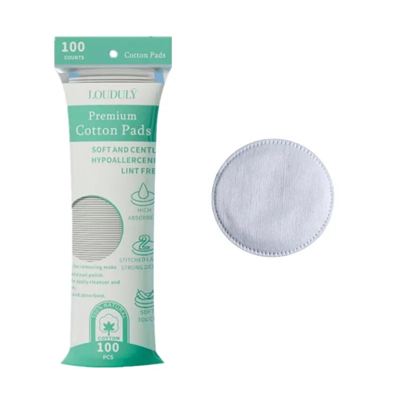Makeup Remover Cotton Pads Disposable Soft Rounds Dual-Sided Breathable Facial Cleansing for Daily Use & Nail Polish Remover