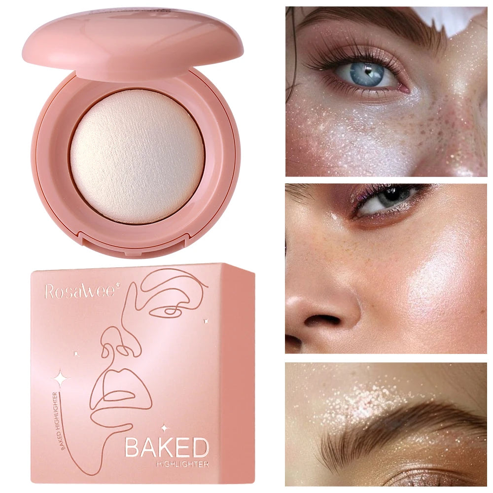 Long-lasting Waterproof Fine Shimmer Highlighter, Natural Glossy Effect, Brighten the Contour and Modify the Face