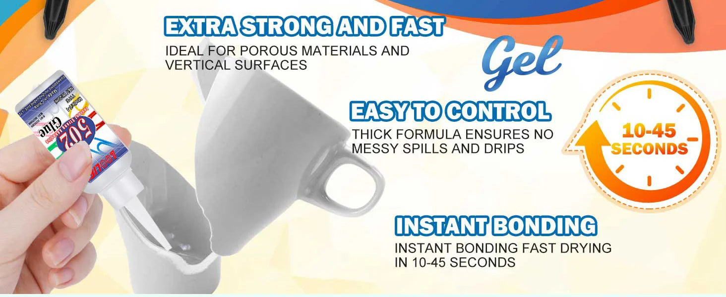 502 Super Strong Quick-Drying Adhesive, Professionally Used for Daily Repair of Toy Plastics, Is White, Transparent and Odorless