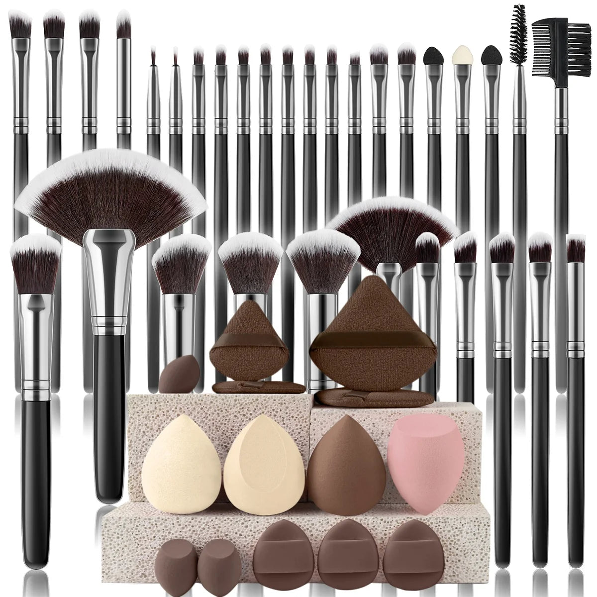 32Pc Makeup Brush Set Cosmetic Tools for Powder Eye Shadow Foundation Blush Blending Beauty Makeup Brush Kit for Makeup Starters