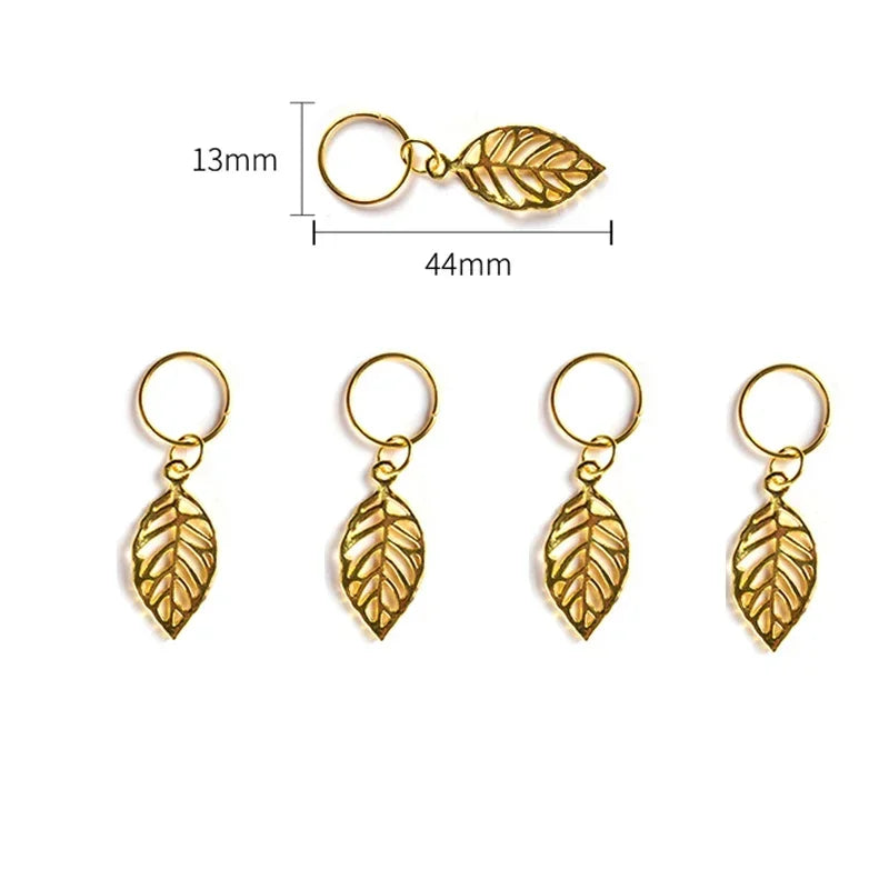 5-8Pcs Metal Hollow Out Hair Ring Accessories,Beads Hair Braid Rings Clips Dread Locks Hair Braiding Metal Cuffs Decoration Gold