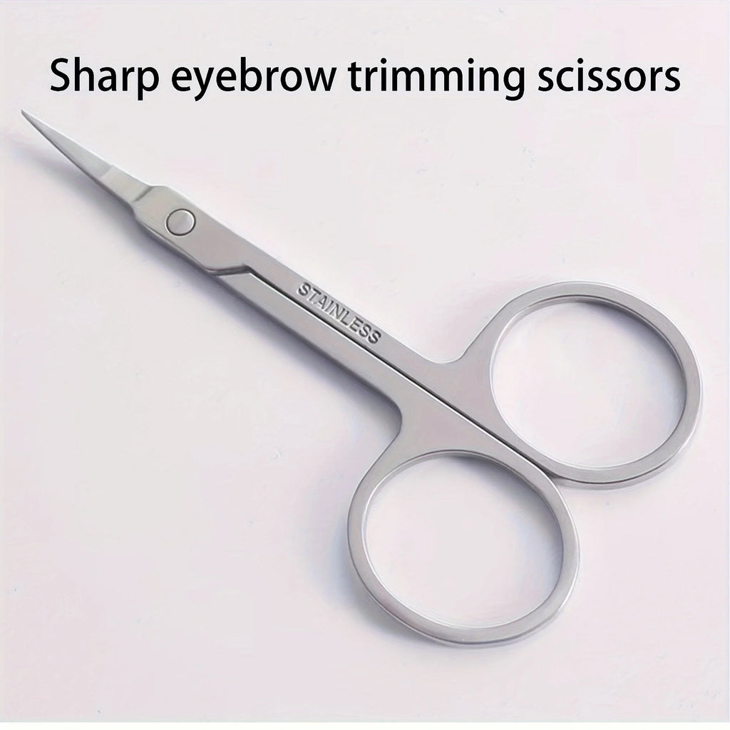 Stainless Steel Nose Hair Scissors For Facial Hair Trimming&Grooming -Ideal For Eyebrows, Eyelashes, Moustache, Beard, Nails