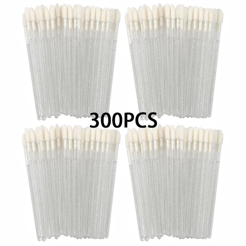 100/300PCS Crystal Lip Brush Lipstick Gloss Applicator Wands Wholesale For Eyelashes Extension Tool Kits Makeup Accessories