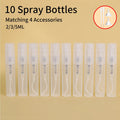 10pcs 4 Accessories 2/3/5ml Leakproof Travel Perfume Atomizer with 10 Spray Bottles, 2 Funnels, 2 Droppers Refillable