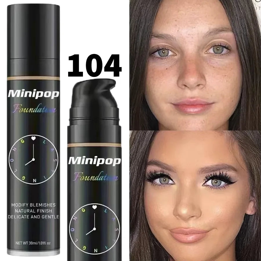 8-Color Liquid Foundation Makeup Set Waterproof Sweat-Resistant Concealer Professional Korean Style Face Base for Flawless Look