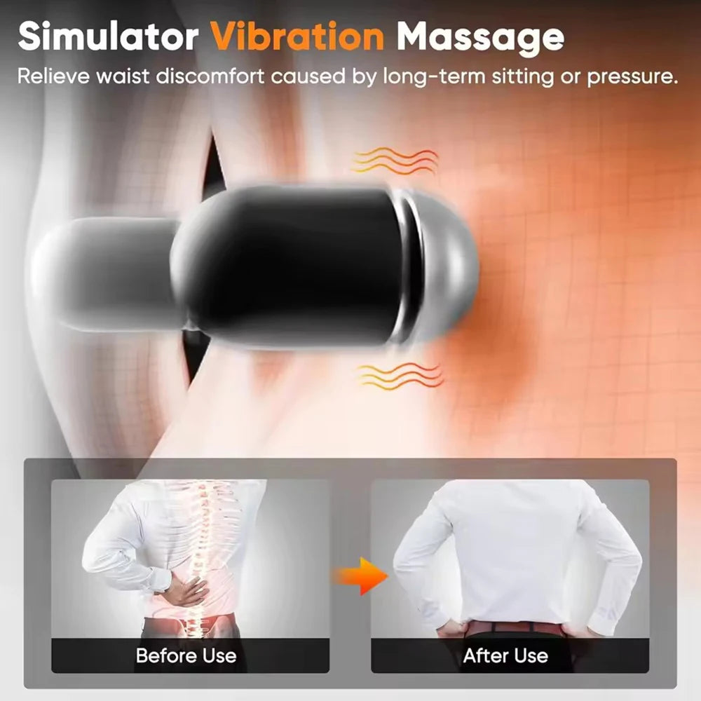 Heating Vibration Massage Pillow Electric Lumbar Support Pad Bed Sleeping Waist Protection Cushion Lying Flat Waist Pain Relief