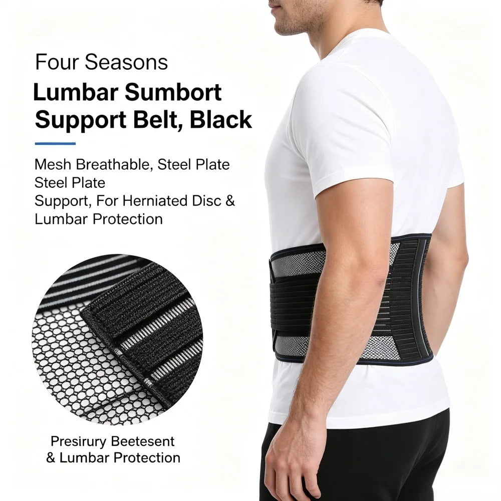 Adjustable back support belt breathable lumbar brace for men and women provides effective support for the lower back