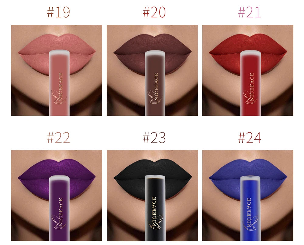 Nude Liquid Lipstick Ultra Matte Velvet Long Lasting Women Beauty Red Nonstick Cup Waterproof Purple Lip Gloss Lips Cosmetics
