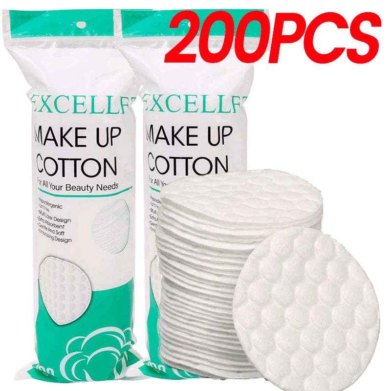 Disposable Soft Circular Makeup Remover Pads Doubles Sided Breathable Cotton Pads for Daily Facial Cleaning Nail Polish Remover