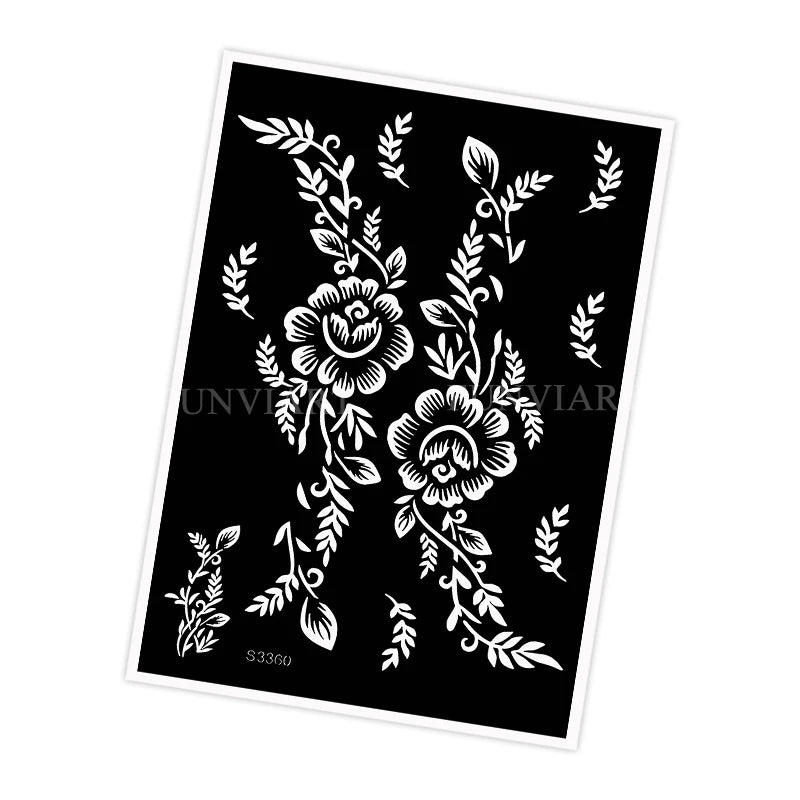 Reusable Stencil for Henna Flower Mehndi Design Tattoo Template for Women Henna Tattoo Stencil for Hand Foot Body Painting