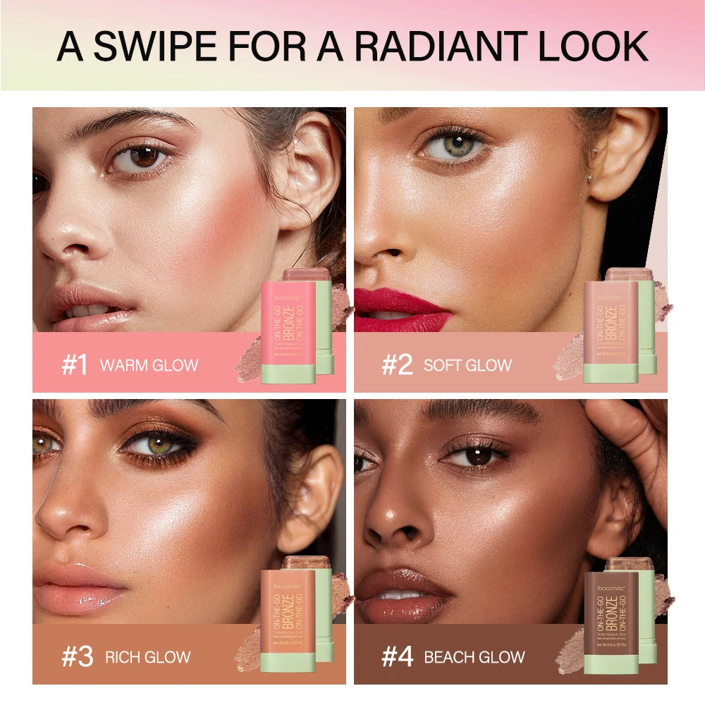 Multi-function Blush Stick Face Makeup Waterproof Easy Color Rouge Blusher Cream Contour Rendering Brightening Contour Makeup