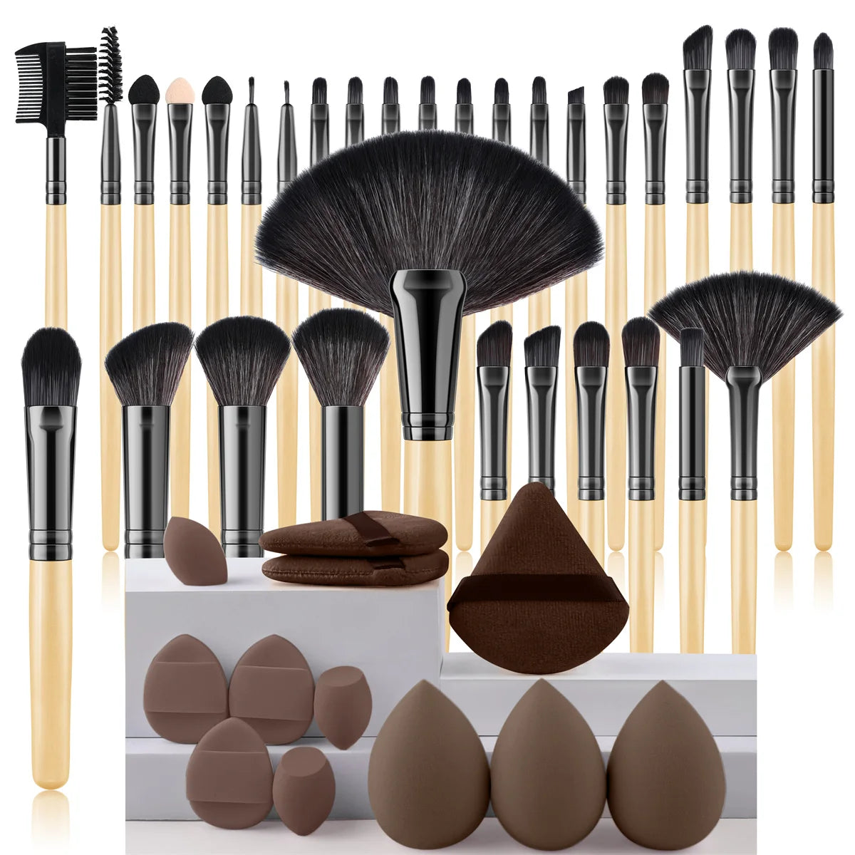 32Pc Makeup Brush Set Cosmetic Tools for Powder Eye Shadow Foundation Blush Blending Beauty Makeup Brush Kit for Makeup Starters