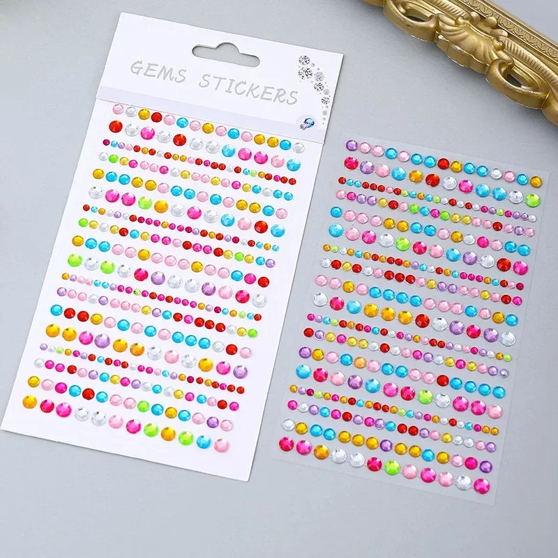 Rhinestone Acrylic Face Decoration Sticker Party Eyes Makeup Crystal Self-adhesive DIY Sticker Girls Face Diamond Tattoo Sticker