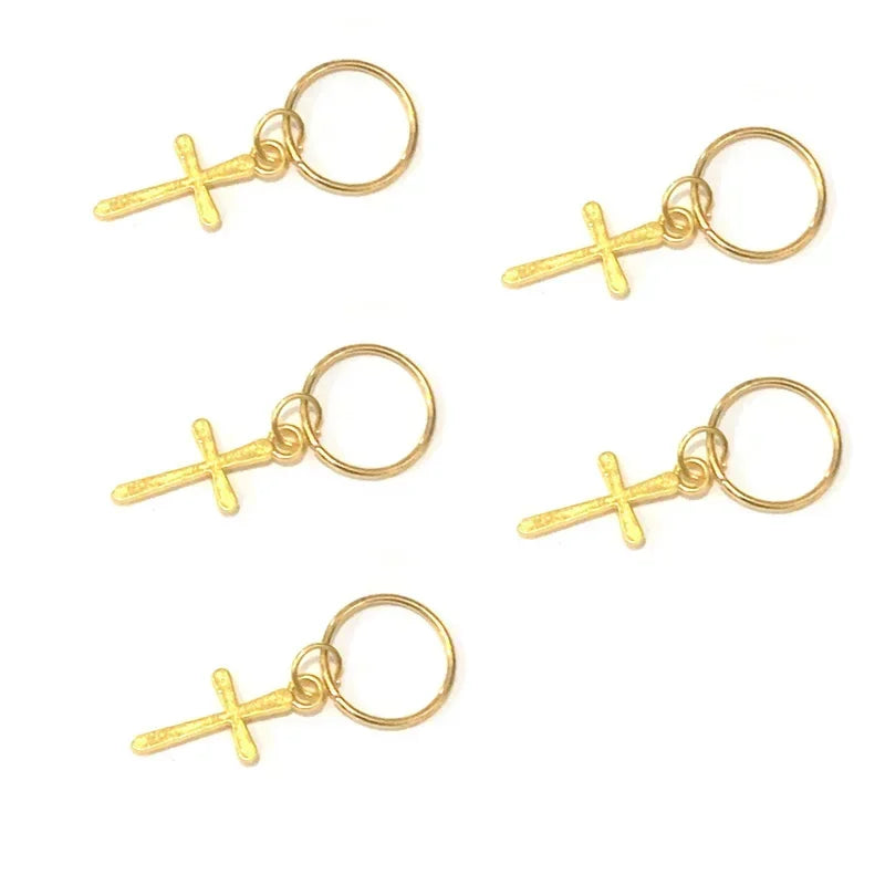 5-8Pcs Metal Hollow Out Hair Ring Accessories,Beads Hair Braid Rings Clips Dread Locks Hair Braiding Metal Cuffs Decoration Gold
