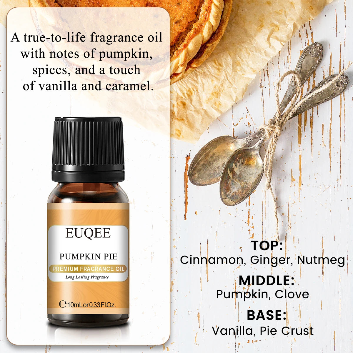 EUQEE 10ML Coconut & Vanilla Bubble Gum Fragrance Oil Coffee Pumpkin Pie Cedarwood Premium Aroma Oils For Making Candle,DIY Soap