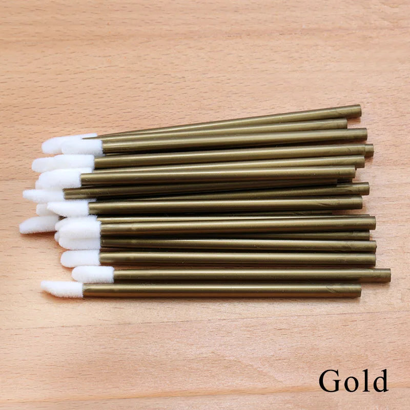 50Pcs Crystal Eyelashes Brushes Individual Lash Removing Cleaning Mascara Applicator Lip Brushes Makeup Eyelash Extension Tools