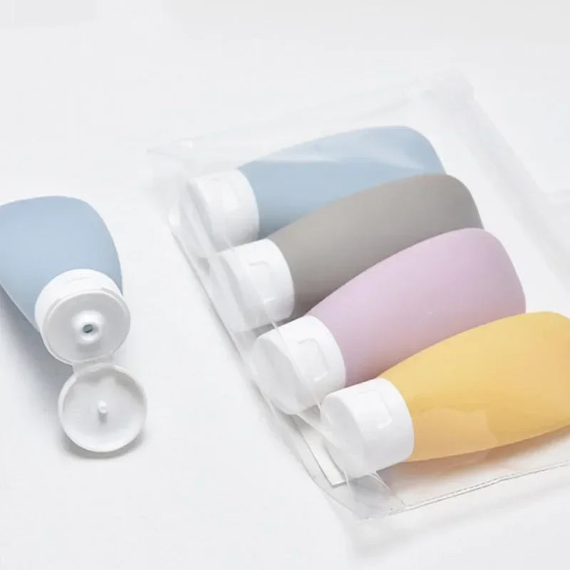 4Pcs/Set Refillable Bottle 60ml Soft Lotion Container Squeeze Tube Empty Bottle Portable Travel Shampoo Bottle
