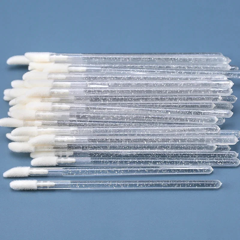 50Pcs Crystal Eyelashes Brushes Individual Lash Removing Cleaning Mascara Applicator Lip Brushes Makeup Eyelash Extension Tools