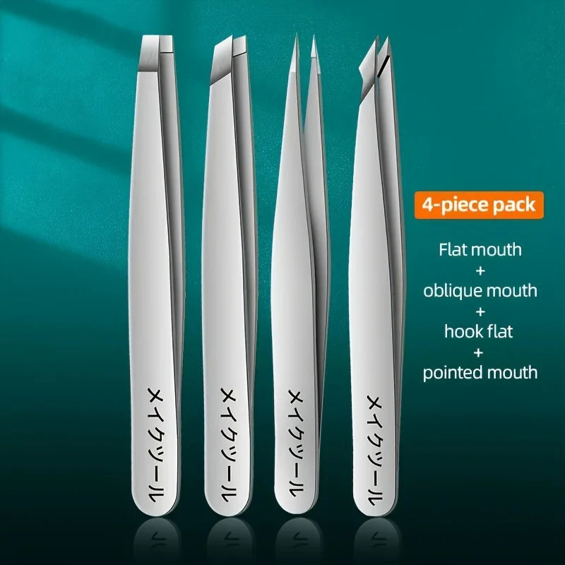 1/4pcs Set Professional Eyebrow Hair Removal Splinter Tweezers Set Perfect For Very Effortless and Relaxed to Remove