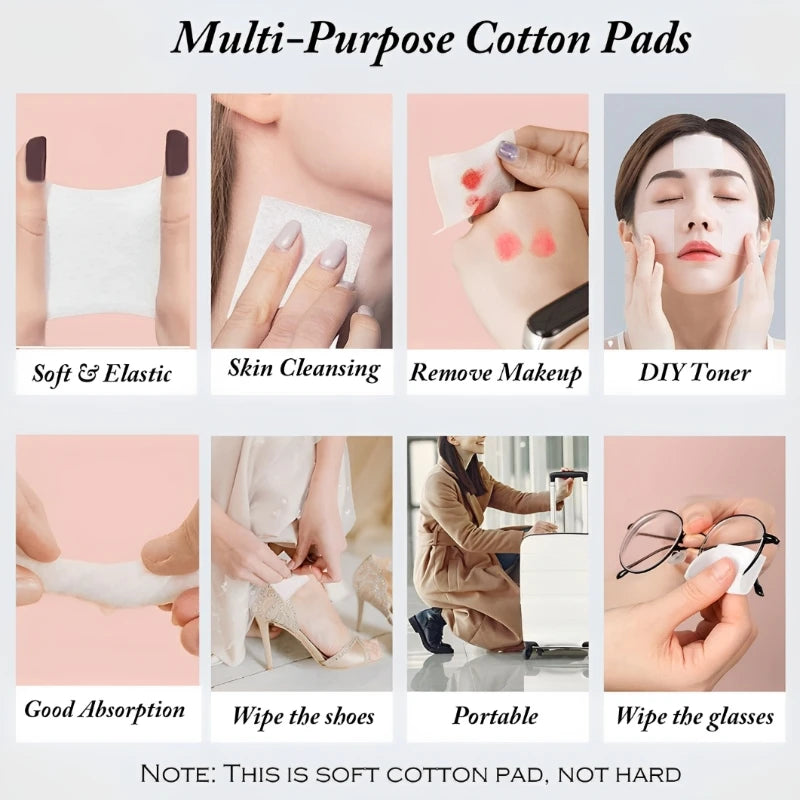 1200pcs/bag Disposable Pearl Pattern Makeup Cotton Pads Soft Facial Cleaning Tools Makeup Remover Wipes Portable Beauty Supplies