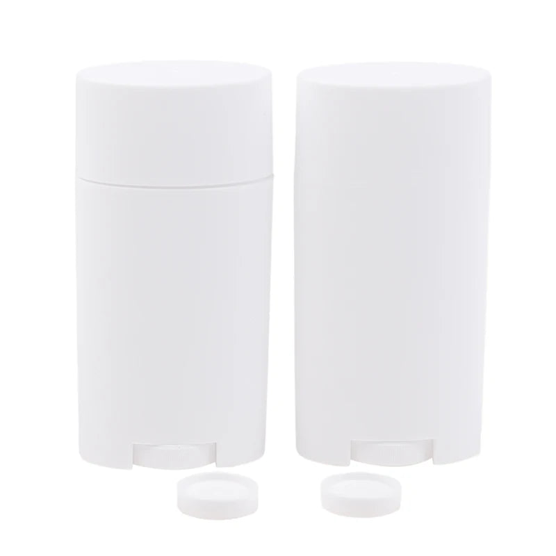 2Pcs 75g PP Empty Deodorant Containers Twist-Up Refillable Plastic Bottles for DIY Natural Deodorant Stick Tube Cosmetics