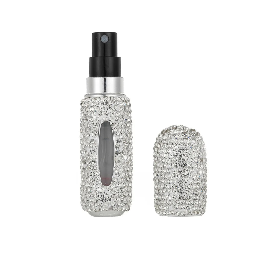 Bling Spray Bottle Rhinestone Perfume Travel Refillable Perfume Atomizer Bottle 5ml Portable Mini Perfume Spray Dispensers Gift