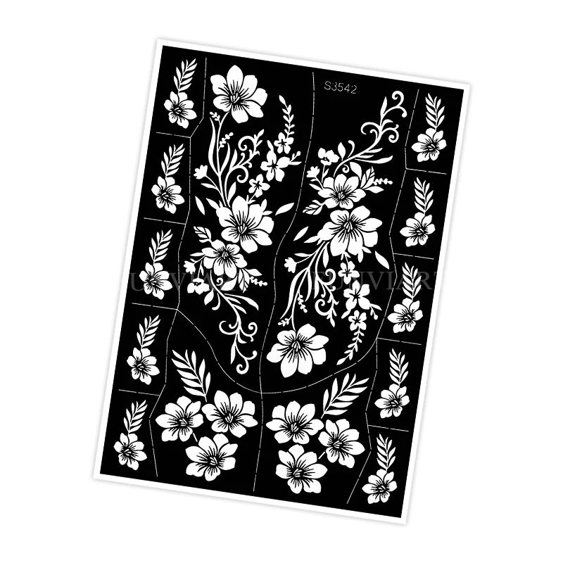 Reusable Stencil for Henna Flower Mehndi Design Tattoo Template for Women Henna Tattoo Stencil for Hand Foot Body Painting