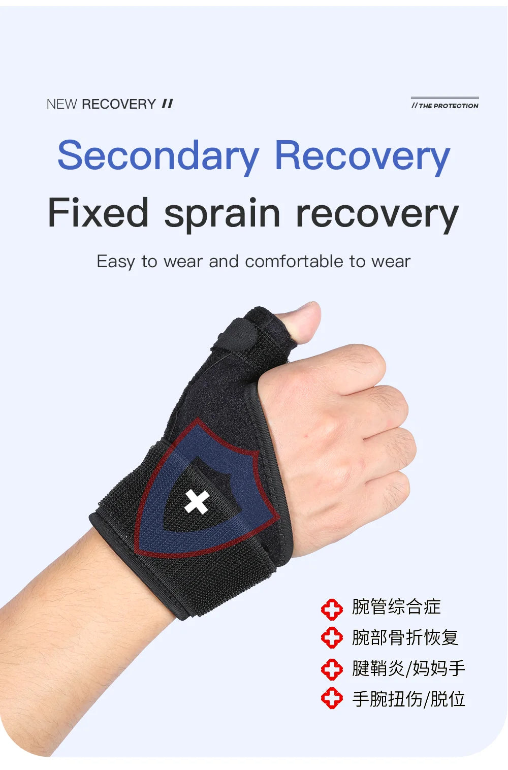 1PC Flexible Splint Wrist Thumb Support Brace for Tendonitis Arthritis Breathable Thumb Protector Guard Fits Right and Left Hand