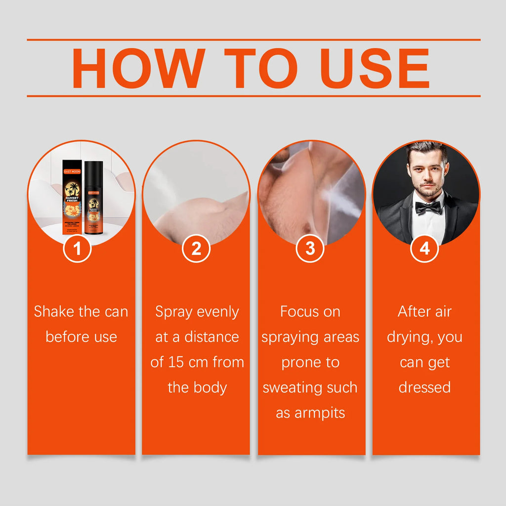 Fruity Deodorizing Spray for Man Underarm Deodorizing Odor Removal Keep Fresh Lasting Fragrance Reduce Body Bad Smell Body Spray