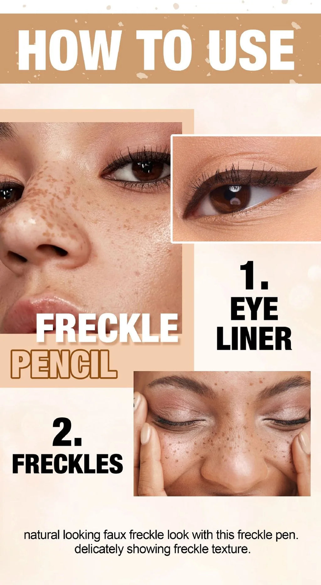 1PC Face Fake Freckles Pen Natural Waterproof Lifelike Fake Freckles Pen for Long Lasting Look Dot Spot Pen Makep Tool Cosmetic