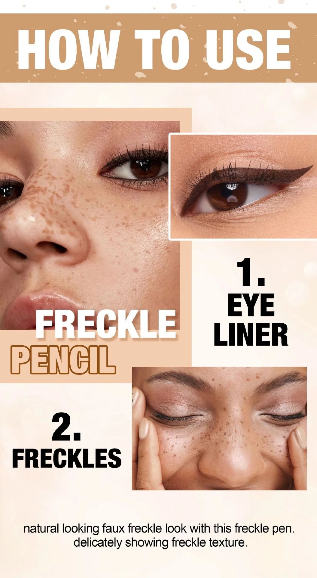 1PC Face Fake Freckles Pen Natural Waterproof Lifelike Fake Freckles Pen for Long Lasting Look Dot Spot Pen Makep Tool Cosmetic
