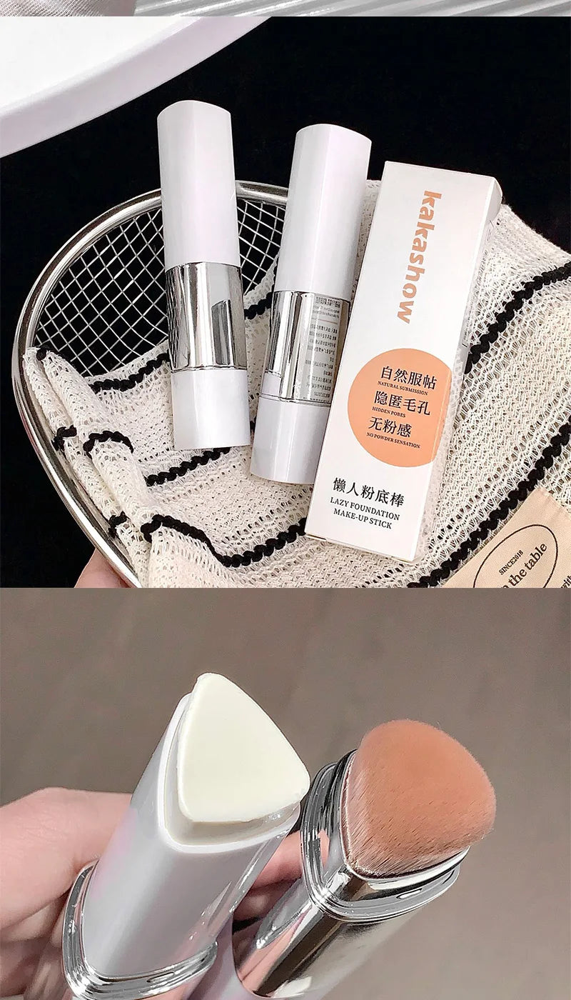Lazy Foundation Stick, Moisturizing and Natural Concealer Makeup, Matte Makeup Base, Rare Beauty, Keep Makeup and Sweat