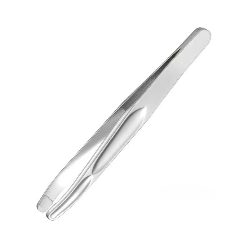 Stainless Steel Eyebrow Clips for Precision Beard and Mustache Trimming Gentle on Light Beige Round Head Tweezers
