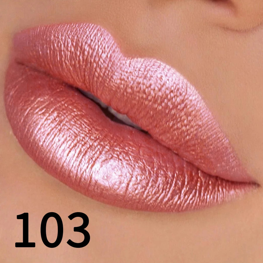19 colors glitter lipstick hydrating red pink sparkling shine lip color highly pigmented lip tints metallic finish lip makeup