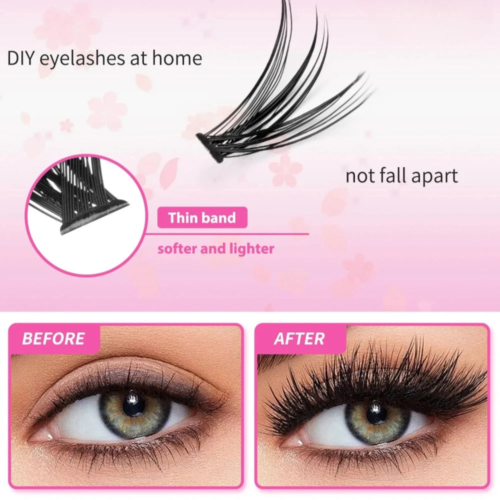 200 Pieces of Single Cluster False Eyelash Set, Faux Mink Fur Eyelashes, Fluffy and Natural, Mixed Length 10-16mm