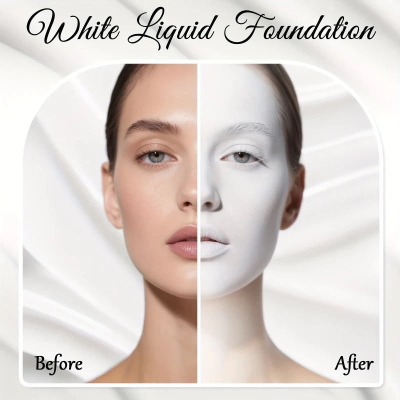 Pure White Liquid Foundation for COS Stage Makeup Long-lasting Concealer Mixable Pure White Foundation Adjuster Lighten&Brighten