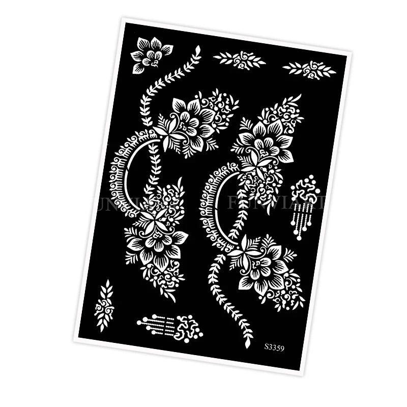 Reusable Stencil for Henna Flower Mehndi Design Tattoo Template for Women Henna Tattoo Stencil for Hand Foot Body Painting