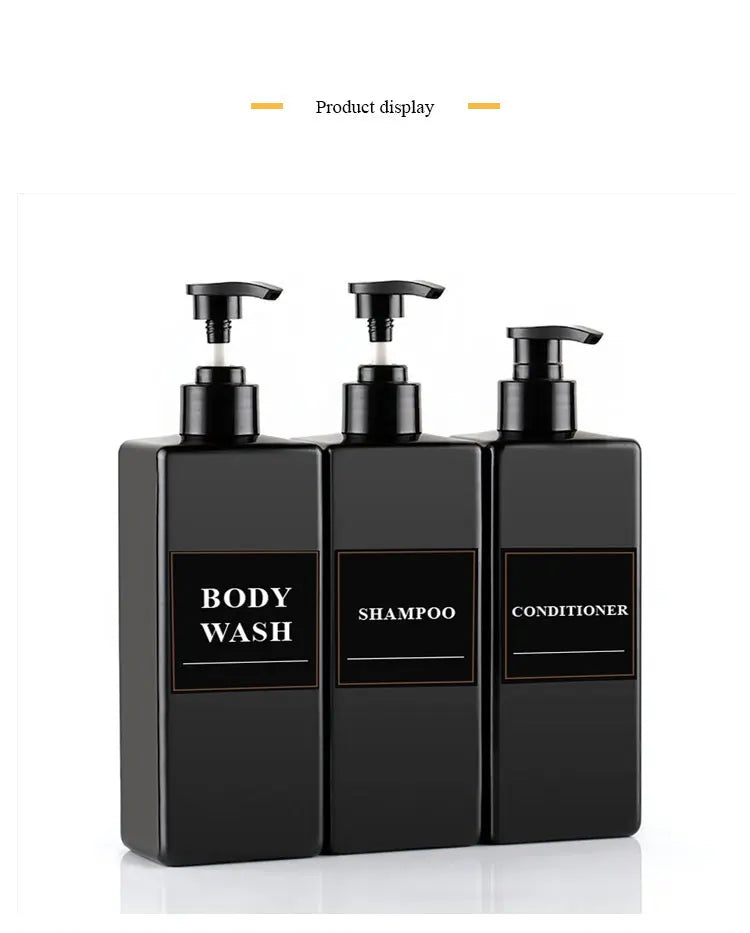 3 Pack Soap Bottle Liquid Soap Dispenser 17.6 UK FL OZ Refillable Empty Shampoo Conditioner Container for Bathroom Supplies