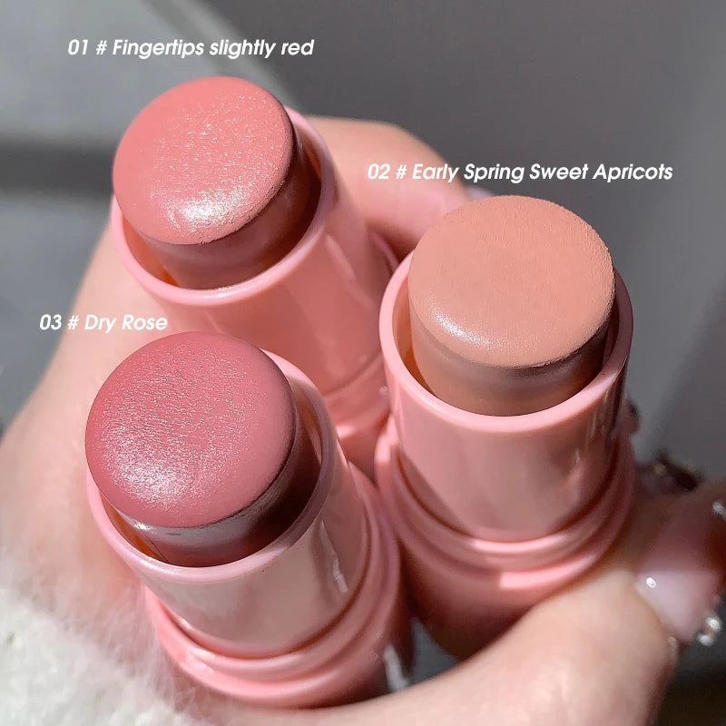 SHAQINUO Energizing Blush Stick - Natural Matte Finish, Creamy Texture, Easy to Blend for a Youthful Glow