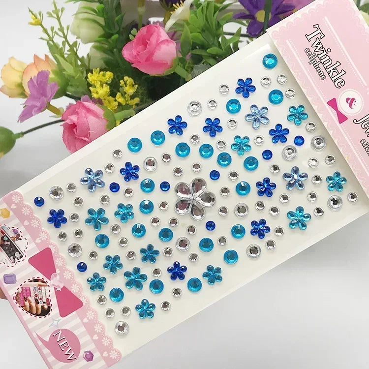 Rhinestone Acrylic Face Decoration Sticker Party Eyes Makeup Crystal Self-adhesive DIY Sticker Girls Face Diamond Tattoo Sticker