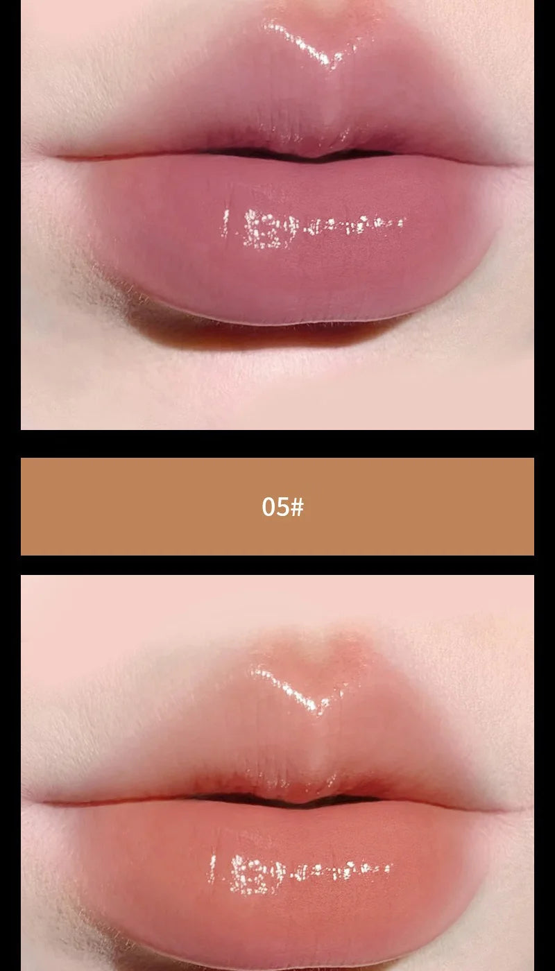 Lipstick Red Brown Lipstick Waterproof Moisturizing Mirror Lipstick Lip Gloss Natural Long-Lasting Makeup Valentine's Day Gift