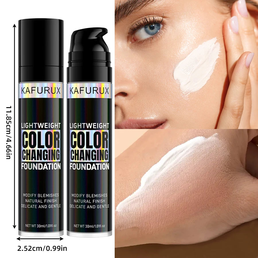 1PC Magic Color Changing Foundation Liquid Soft Matte Long Lasting Hydrating Makeup Base Cream for All Different Skin Tone