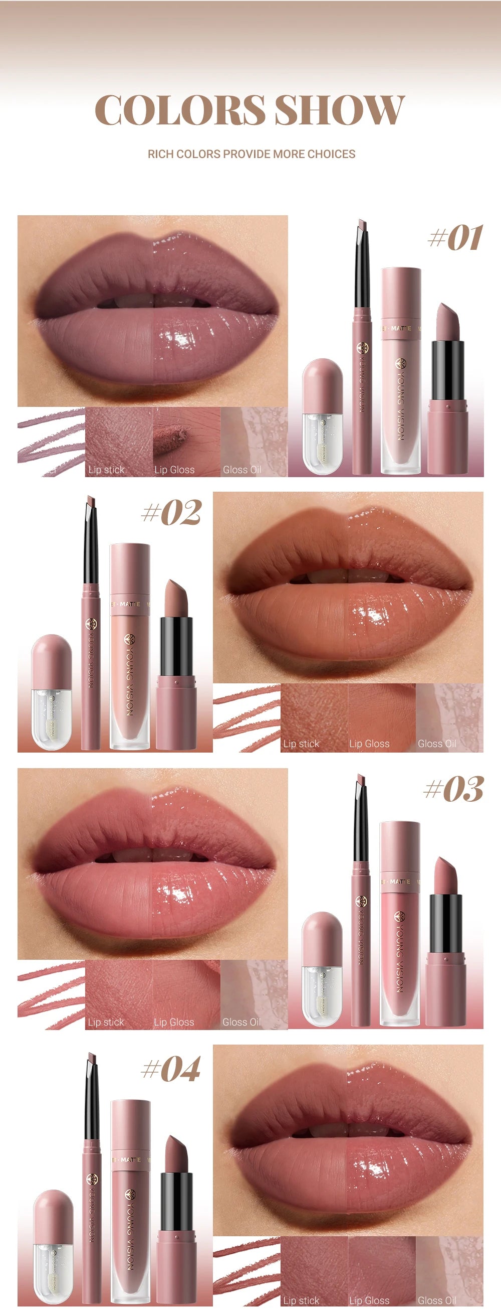 4pcs/10pcs/set Nude Lip Gloss Matte Velvet Lipstick Waterproof Long-lasting  Liquid Lipstick Women Moist Lip Tint