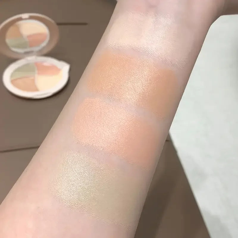 4 in 1 waterproof concealer palette, long-lasting moisturizing natural, creamy texture, covers blemishes/dark circles/acne