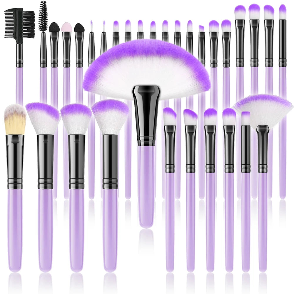 32Pc Makeup Brush Set Cosmetic Tools for Powder Eye Shadow Foundation Blush Blending Beauty Makeup Brush Kit for Makeup Starters