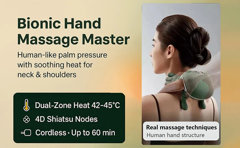 2026 Bionic Neck Shoulder Massager N7 Kneading Massager Shawl 3-Level Modes Neck Cervical Waist Leg Body Muscles Massage Pillow