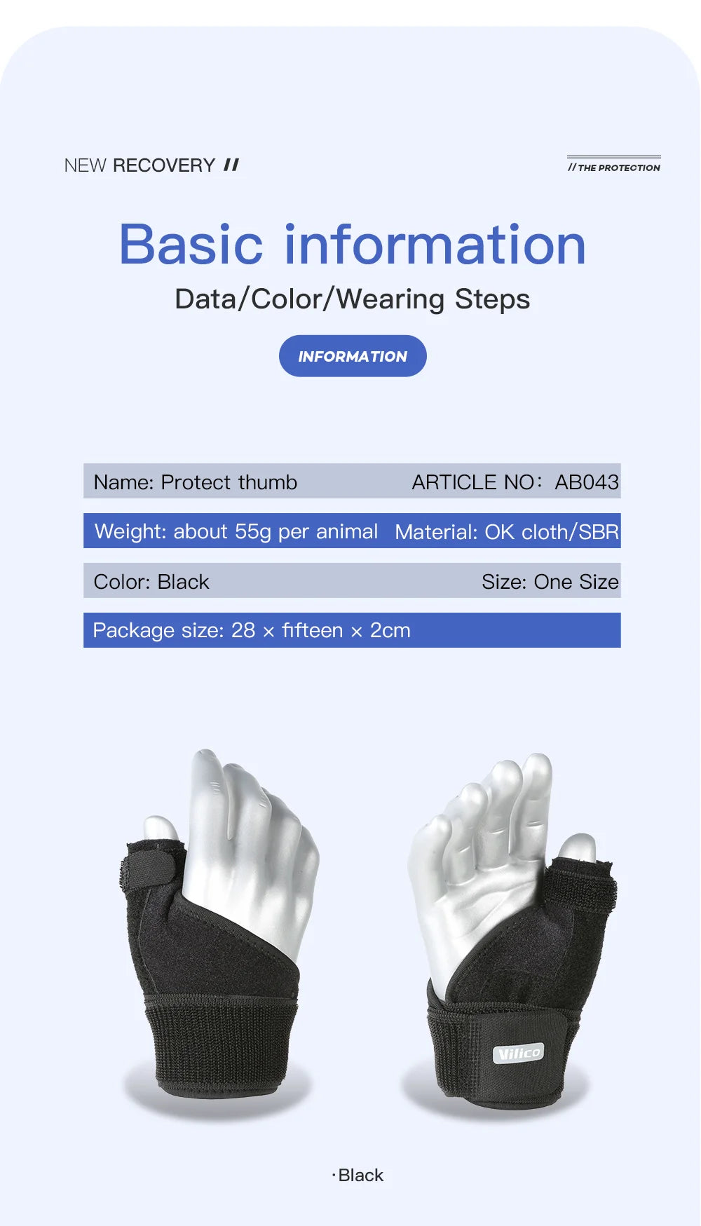 1PC Flexible Splint Wrist Thumb Support Brace for Tendonitis Arthritis Breathable Thumb Protector Guard Fits Right and Left Hand